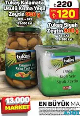 TUKAŞ KALAMATA USULÜ KIRMA YEŞİL ZEYTİN 900 G